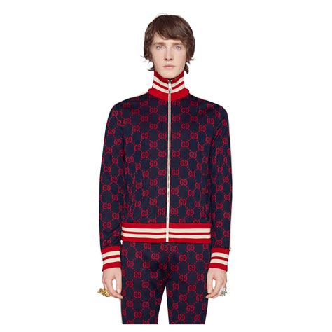 blue and red gucci jacket